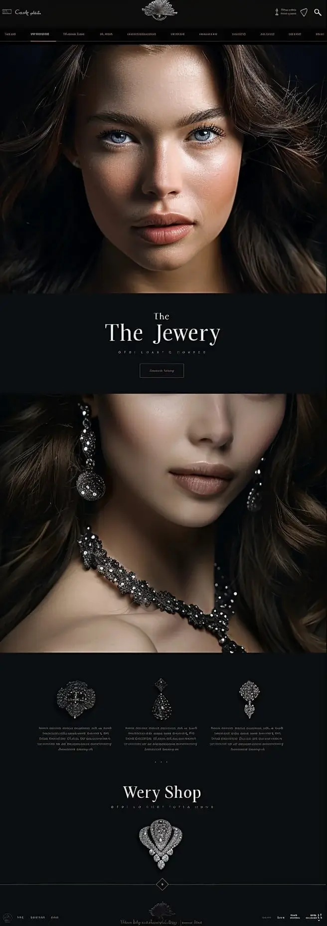 Mockup ekskluzywnego sklepu z luksusową biżuterią Exquisite Jewelry z high-end designem, prestiżową prezentacją i elegancką atmosferą