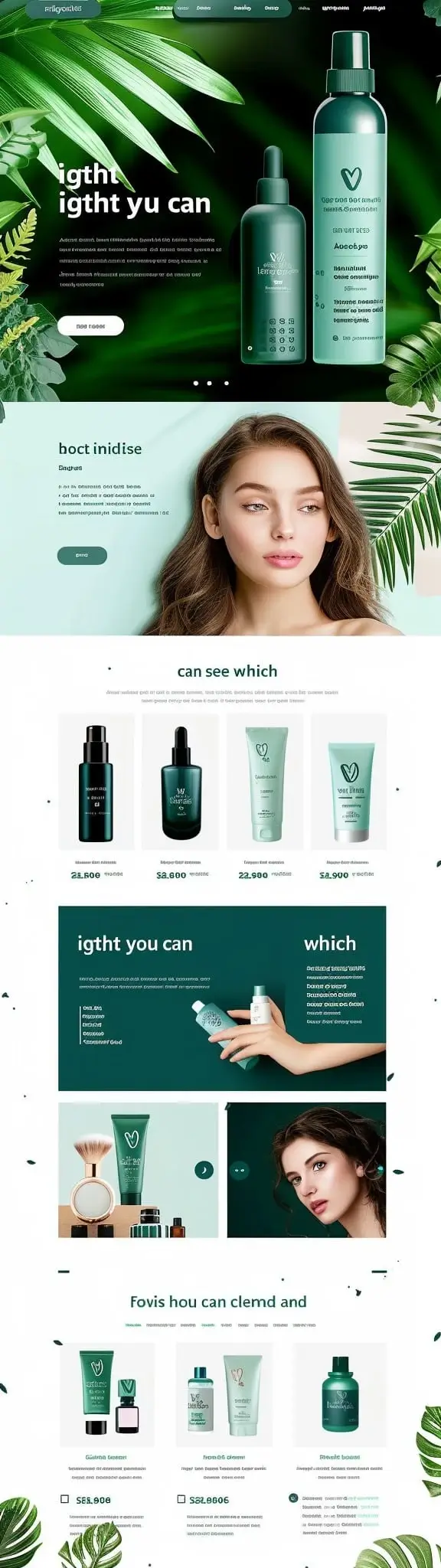 Mockup naturalnego sklepu online z produktami eco Ightt You Can z zielonym designem, organicznymi produktami i ekologiczną prezentacją