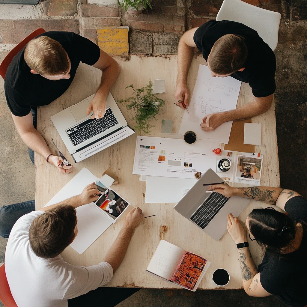 Wykwalifikowany projektant stron internetowych z zespołu creationX pracujący na laptopie nad projektami