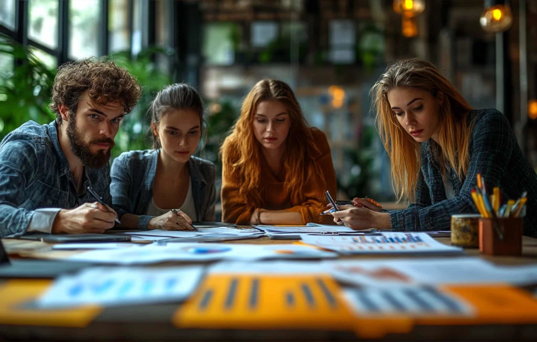 Wykwalifikowany projektant stron internetowych z zespołu creationX pracujący na laptopie nad projektami