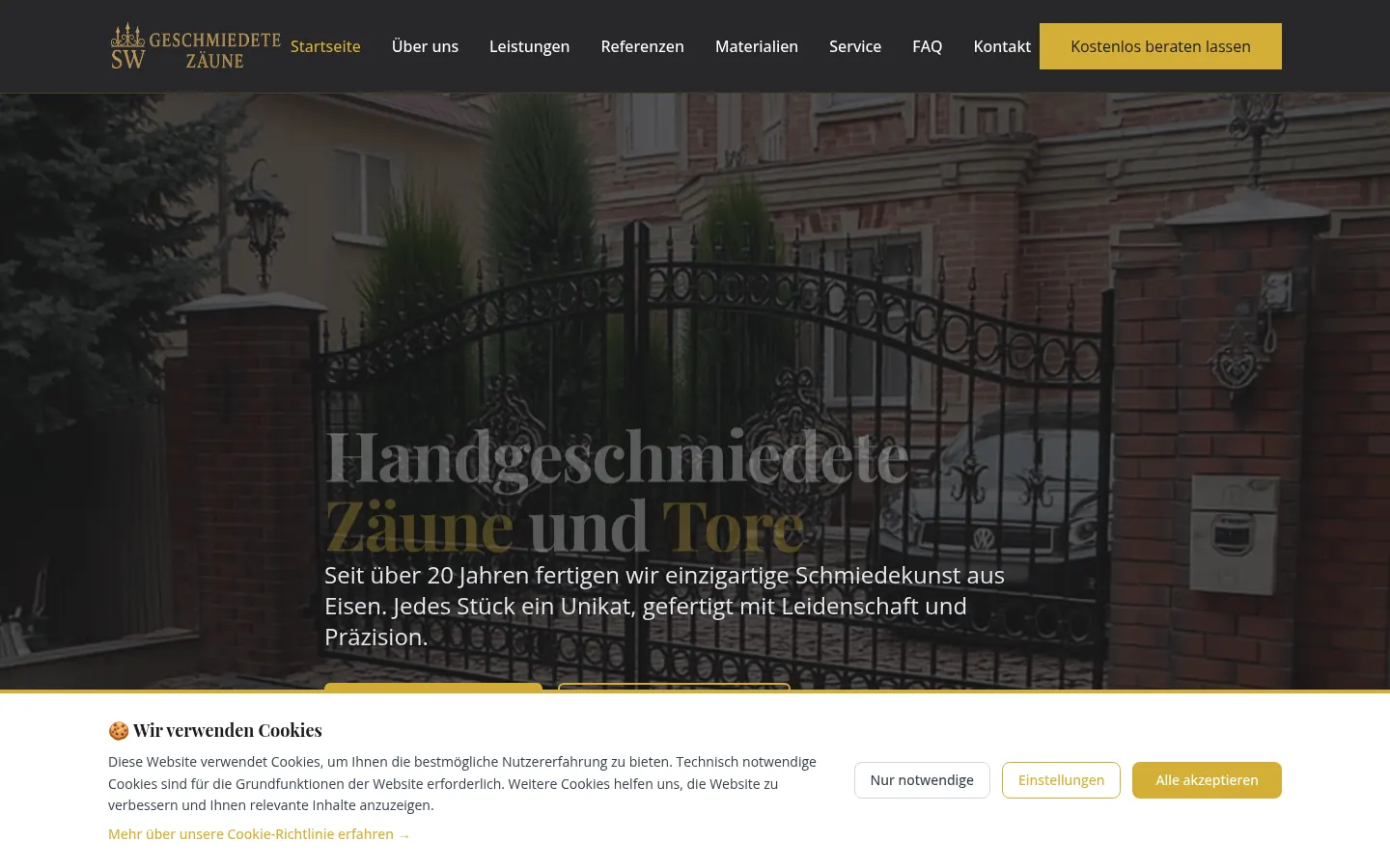 Website von Geschmiedete Zäune